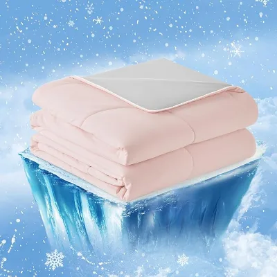 Luxury Cooling Comforter for Hot Sleepers and Night Sweats, Quick Cool Down, Super Breathable Lightweight Blanket,Queen Kingsize