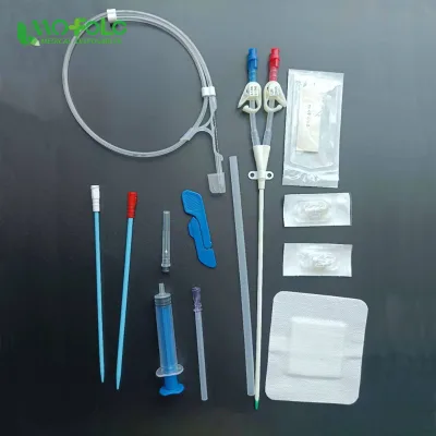 Single Double and Triple Lumen Dialysis Catheter Kit PVC/Silicon Tube Hemodialysis Catheter Kit