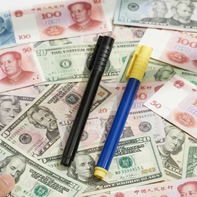 EMDA Custom Logo Promotional Dollar Euro Banknote Money Detector Pen High Quality Plastic Office & Bank Use
