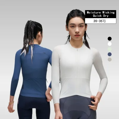 BLACK LABEL Women's Summer Long-Sleeve Windproof Cycling Jersey OEM Breathable Racing Top for Road & Mountain Bike