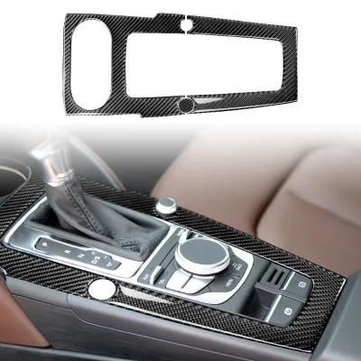 LHD 3K Carbon Fiber Sticker 1 Hole Without Start Button Car Gear Shift Panel Cover for Audi A3 8V S3 RS3 2013-2019