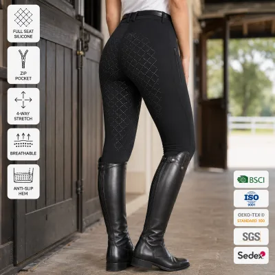 Winter Velvet Women Horse Riding Pants Full Seat Silicone Equestrian Breeches Tights High Waist Jodhpurs Warm Riding