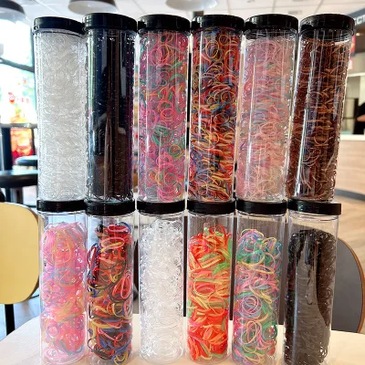 Disposable Korean Style Hair Tie Bucket Cute Colorful Polyester Hair Ties Tying Hair Gentle Strands Small-sized Hair Rings for