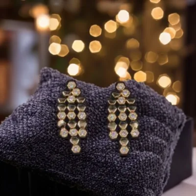 Vintage Style Fashion Stud Earrings and Necklace Set for Wedding Party or Gift