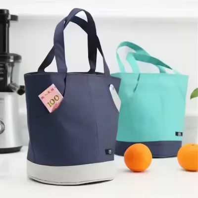 Fashionable Women's Lunch Bag Portable Picnic Travel Food Bag Zipper Waterproof Polyester Thermal Cooler for Breakfast Box