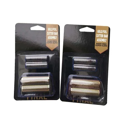 Double Edge Blades Metal+Plastic Foil and Cutter Kit for Shaver Replacement Black+Gold & Red+Gold Model WSH
