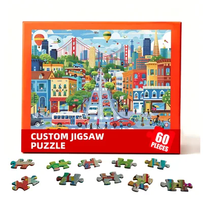 Custom Senfutong 501~1000 Pieces Cartoon City Themed Jigsaw Puzzle Thick Eco Cardboard Fun Interactive Family Activity Kids 6