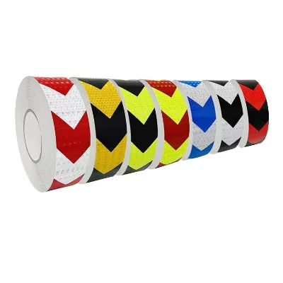 PET Double Sided Reflective PVC Car Sticker Water Activated Pressure Sensitive Adhesive Traffic Sign Tape for Road Safety