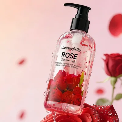Custom Exfoliating Body Wash Lightening Whitening Natural Perfume Body Wash Organic Petal Shower Gel