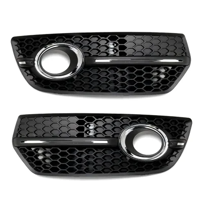 Fog Light Cover Lower Grille Black Honeycomb Fog Lamp Case Car Front Fog Light Grille Grill Cover for Audi Q5 2009-2012