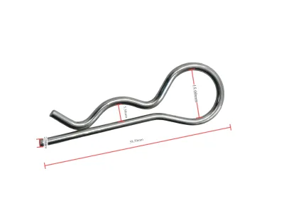 Heavy Duty R-Clip Safety Cotter Pin SUS304 2.5x168.07mm R-form Spring Pin for Machinery Trailer Hitch Pin Lock