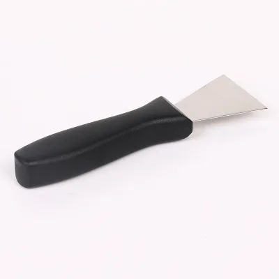 Triangular Stainless Steel 6.2cm Putty Scraper Non-slip Black Plastic Handle Multi-purpose Drywall Corner Shovel Griddle Spatula