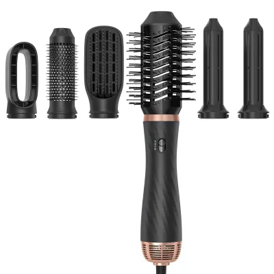 6 in 1 Blow Dryer Brush Changeable 6 Heads Styler Curling Brush Hair Styling Tools for Drying Curling Straightening