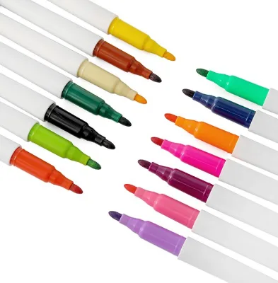 Non-toxic Marker Pen Black Customized Permanent Fabric Marker Waterproof Dual Tip Permanent Fabric Marker