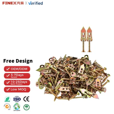 12x30mm Steel Drywall Anchors Hammer Self-Tapping Screws Kit DIN Self-Drilling Anchors Galvanized for Plasterboard Wall Fixing
