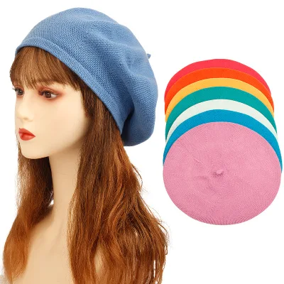 2025 High Quality Custom Beret Cap Wholesale Cotton Beret Designer Hats Vintage Korean Style Women's Fashion Beret Hat
