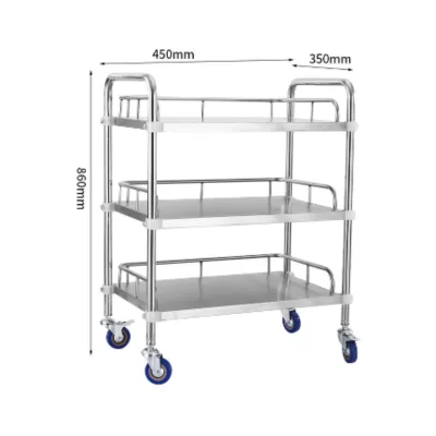 Hospital Medicine Trolley Stainless Steel Medical Instrument Trolley