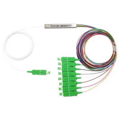 High Quality Fiber PLC Splitter With Connector 8 Core Fiber Optical PLC Splitter 1x8 core optical fiber plc splitter