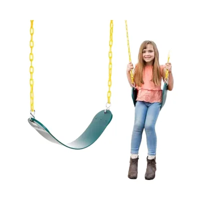 Heavy-Duty Green Swing Seat Strap Easy Installation Plastic Playground Swing Carabiner Outdoor Play Toy Swing Set