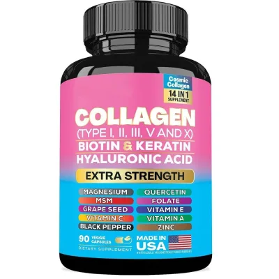 Bestseller: Complex 14 Collagen Supplement Capsules 90 Pills Antioxidant Collagen Supplement for Adults to Nourish Skin