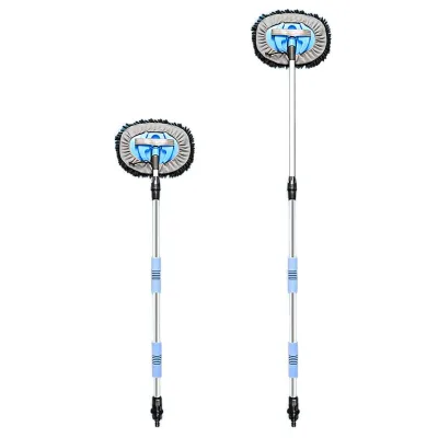 Portable Car Wash Brush 2-Section Extendable Water PVC Soft Bristle Brush Head Wheel Brush for Car Mounting Neil Snow Features