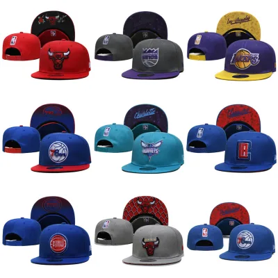 Hot-selling American Hip-hop Flat-brimmed Basketball Team Hats, Full Styles of Celtics, Jazz, Bulls and Pistons Team Hats