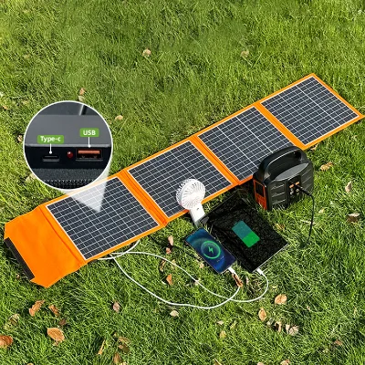 40w Portable Foldable High Efficiency Folding Solar Panel Perc Technology Charger Adapter for Camping