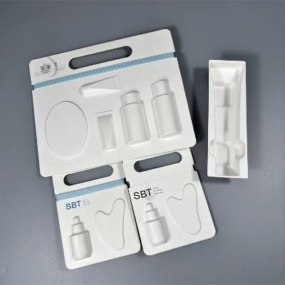 Beauty Skincare Inner Packaging Biodegradable Bagasse Molded Paper Pulp Tube Jars Packaging