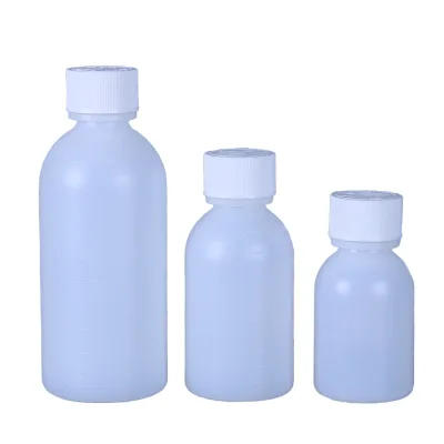 1oz 2oz 3.3oz White Hdpe Narrow Mouth Plastic Medicine Cough Syrup Packaging Bottle With Child Anti-theft Cap