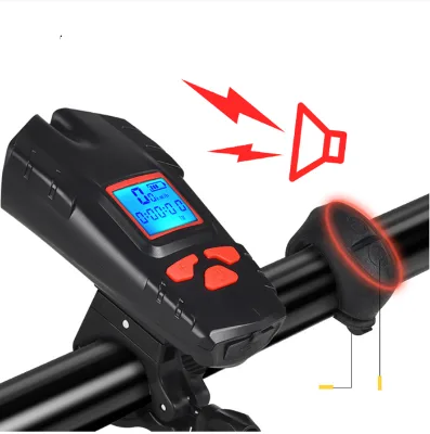 Waterproof Bicycle Light Computer Cycle Meter Lights USB Rechargeable Bike Front Light Flashlight LED Cycling HeadLight