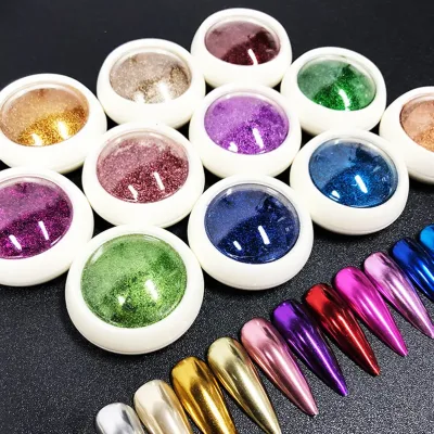 Chrome Nail Powder Set Metallic Mirror Effect Holographic Nail Powder Silver Gold Chrome Powder for Nails Art Decoration