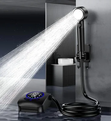 Outdoor Camping Shower USB Shower Head With Hose and Pump Water Bag Portable Rechargeable Camping Shower
