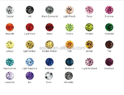 Best Quality China Crystal Stone Color Charts