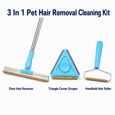 Adjustable Long Handle Carpet Rake-Pet Hair Remover Scraper Brush