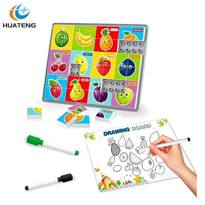 HT MC887 Early Educational Fruit Block Toy Set,Preschool Matching Game Fruit Block Toy,Interactive Learning Fruit Block Toy