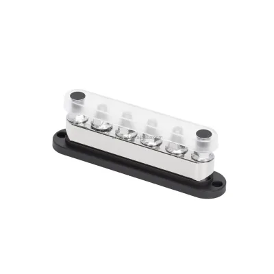 Heavy Duty Terminal Block 6 Position Copper Busbar Terminal Post Black Red Color With Cover 12V DC Power Battery Busbar 600A