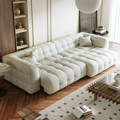Electric leather sofa for living room - simple and modern, with adjustable and extendable functions, multi-functional sofa