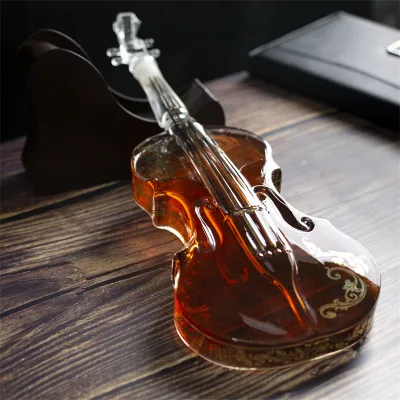 Hot Selling Hand Blown Glasses Decanter Guitar Shaped Glass Wine Decanter