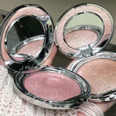 Long Lasting Highlights Makeup Shinny Diamond Highlight Pressed Powder Custom logo