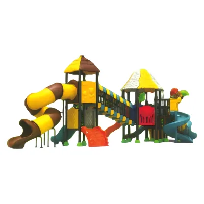 Commercial Large Size Kids Outdoor Playground Play Set with Tunnel Tube Slides Spiral Slides and Climbing Parts