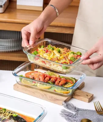 1.0 1.6 2.2 3.0L Lead Free Food Grade Glass Baking Trays