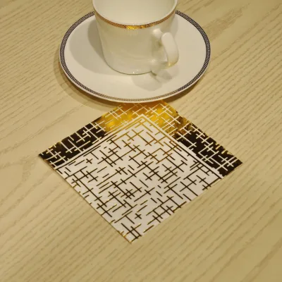 Square Shaped Customized Hot Stamping Various Patterns Paper Napkin for Party Use Banquet Use