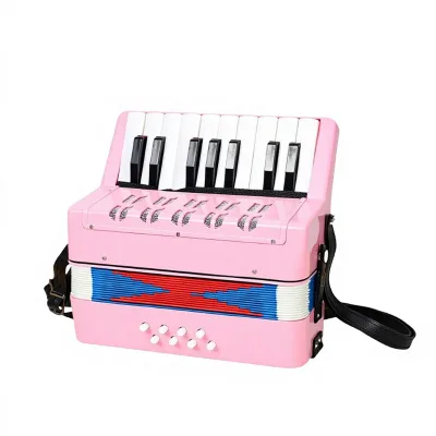 Cross-Border Special 17-Key Children's Accordion Hobby Development Playable Strap Parent-Child Interactive Toy Instrument Color