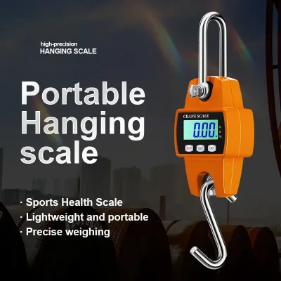 High Quality Crane Scale Portable Electronic Stainless Steel Hook Hanging Scale LCD Digital Industrial Scales Kg/Lb/N