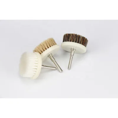 Wholesale PP Plastic/Wooden Handle Electric Drill Buffing Brush Pure Bristle/Steel/Nylon Hair for Rust Removal Leather Craft