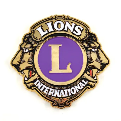 3" Metal Lions Club International logo Car Decal Sticker Auto Badge Emblem for Motorcycle Fender