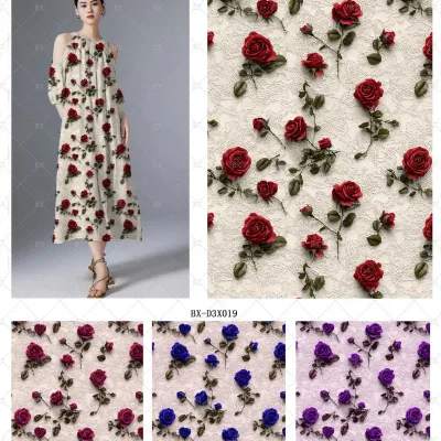 Custom Digital Printing Floral Fabric for Scarf Dress
