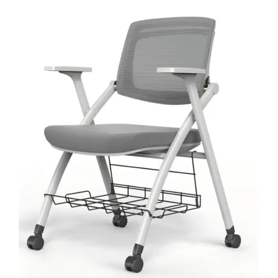New Style Ergonomic Classroom Chair with Writing Pad Foldable Multipurpose Mesh Education Chair for Training Conference Room