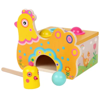 Multi-Functional Best-Selling Colorful Wooden Animal Hen Hammering Ball Elisyia Brand Manufacturer Direct Sale Educational Toys
