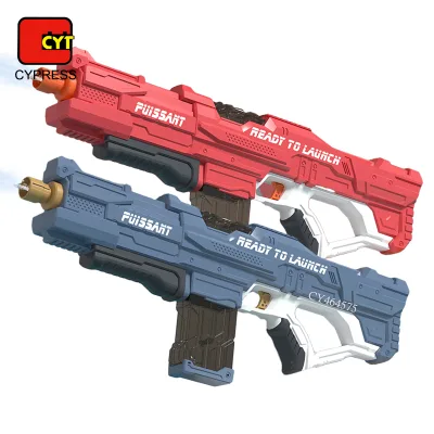 Hot Sale Summer Toys Electric Squirt Combat Water Gun Continuous Fire Long Range Shooting One-Button Water Absorption Gun Toys